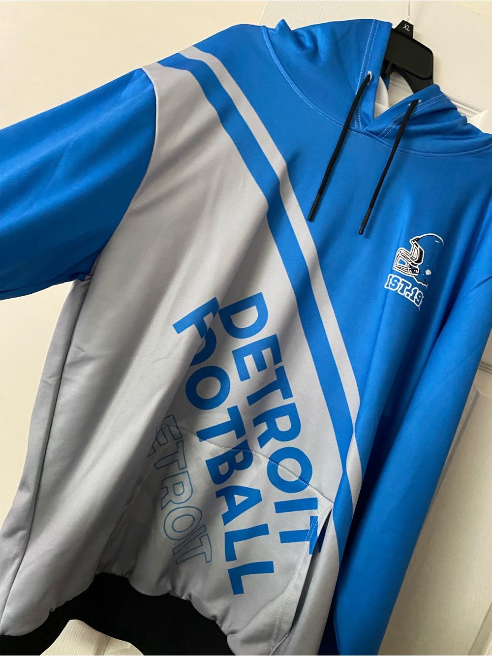 Detroit Football Blue & Gray Pullover Hoodie